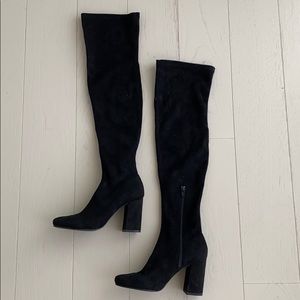 Zara Suede OTK Zipped Boots, Size 6